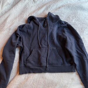 John Galt cropped blue hoodie